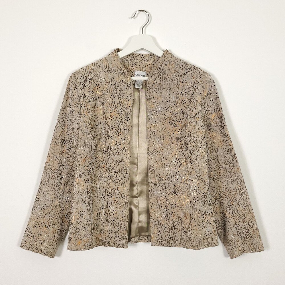 Chico's Eclectic Genuine Leather Jacket